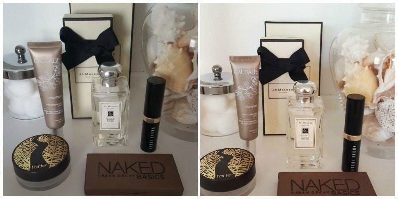 Instagram editing creates beautiful photos of beauty products in bathroom vignette
