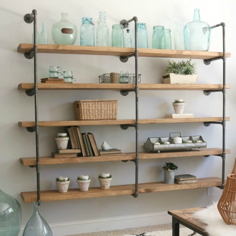 DIY Industrial Pipe Shelves:  Build Your Own