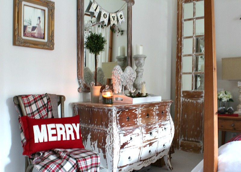 master bedroom gets updated for holidays with charm