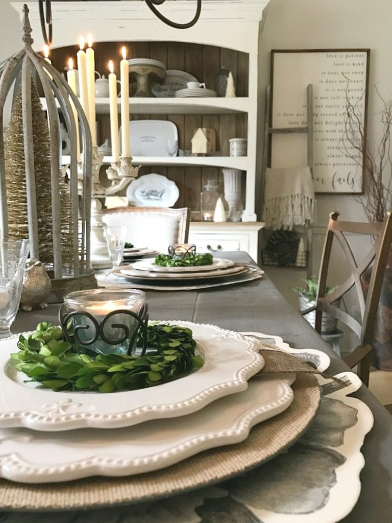 Elegance mixed with farmhouse flair create a magical tablescape