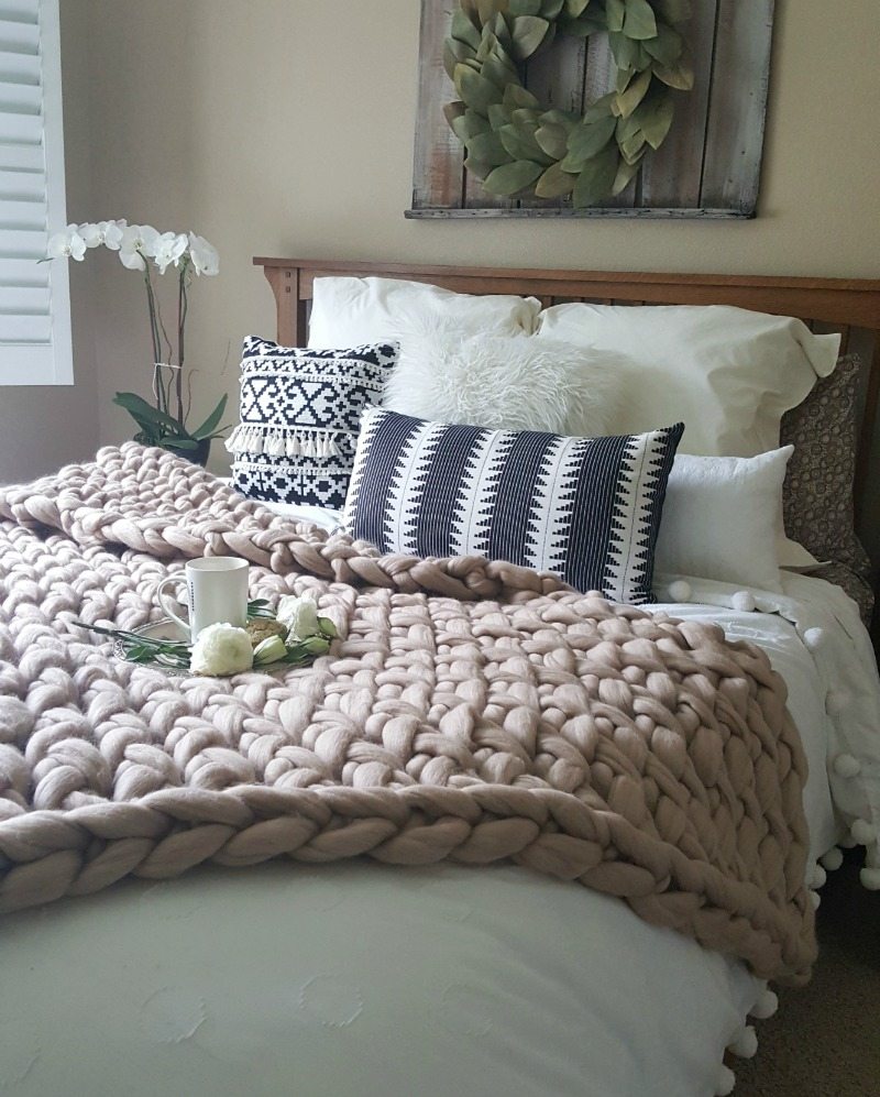 handmade wool blanket makes beautiful cozy bed