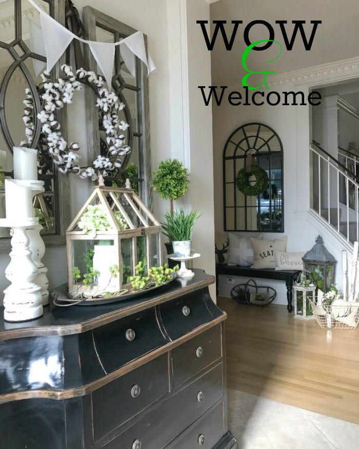 welcome front hall decor
