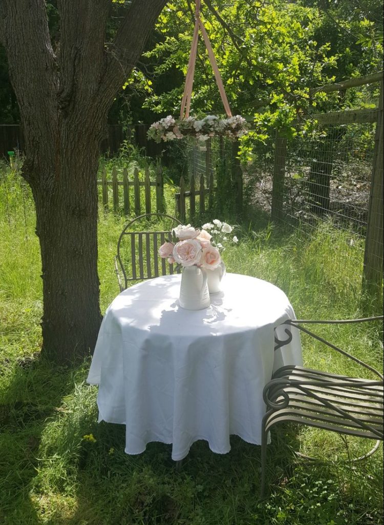 simple spring garden chandelier craft project