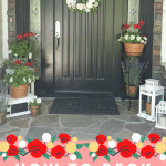 gorgeous springtime entryway with floral details