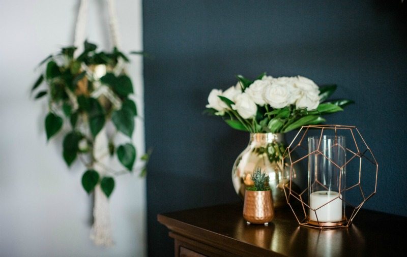 summertime decor shines gold accents