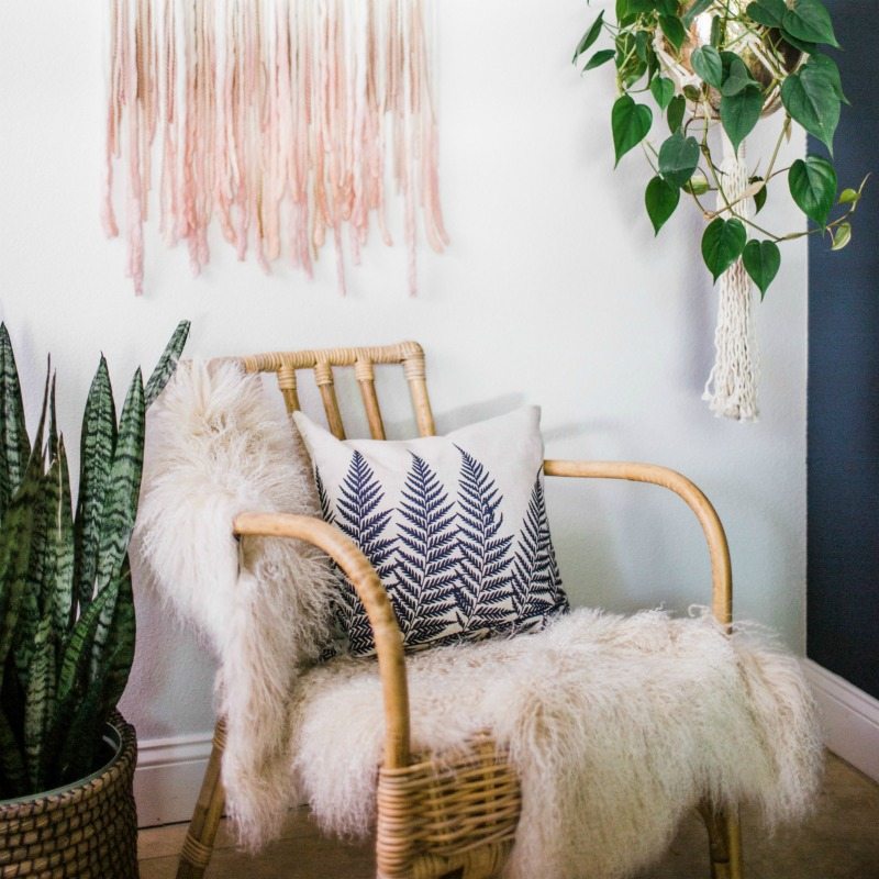 Bohemian style with macrame and fiber art