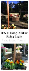 DIY outdoor string light project with video