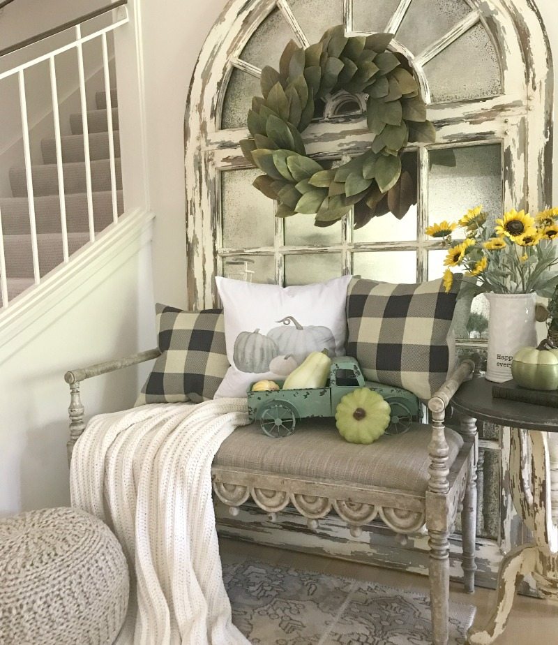 seasonally decorate with new pillows and cozy seating