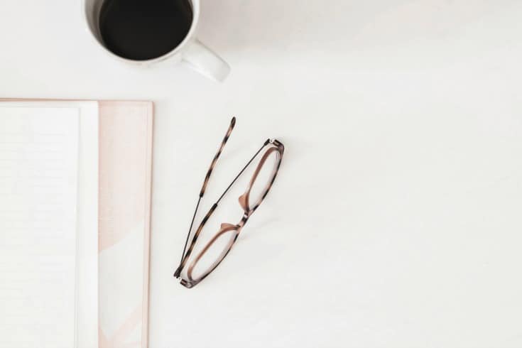 glasses and desk Instagram stories