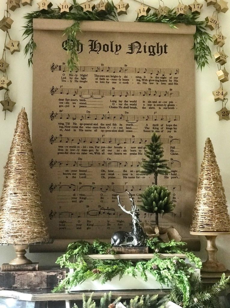 Best Christmas decorating ideas O Holy Night sheet music decor