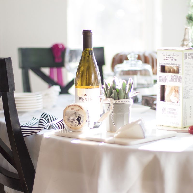 winning hostess with Wente Wines and holiday table settings