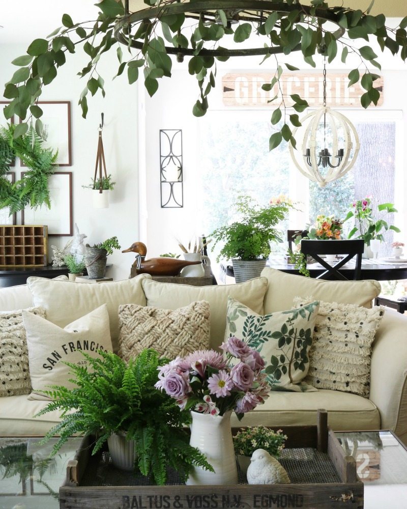 greenery and florals create a springtime oasis indoors