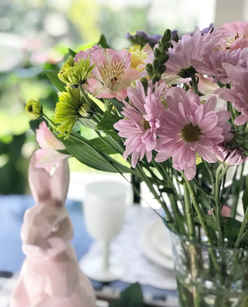decorate with florals and bunnies 