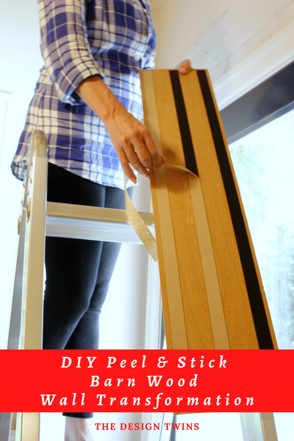 DIY Peel and Stick Wood | Barn Wood Wall Transformation