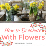 yellow daffodils and yellow and pink peonies for spring