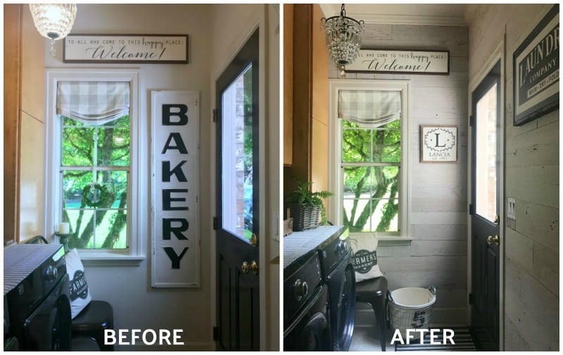 before & after barn wood wall