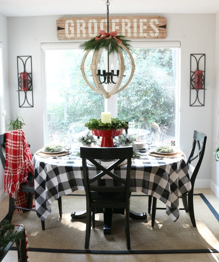 Christmas home kitchen table decor