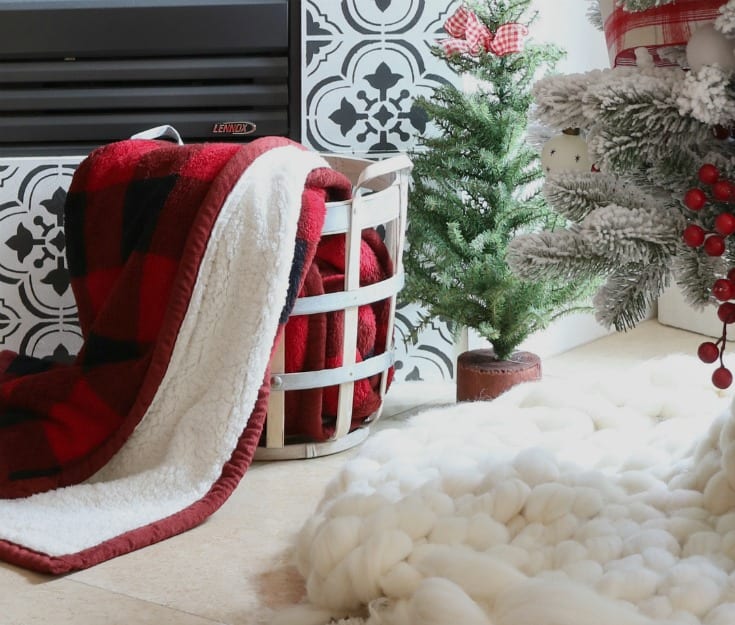 Christmas decorating with vintage red