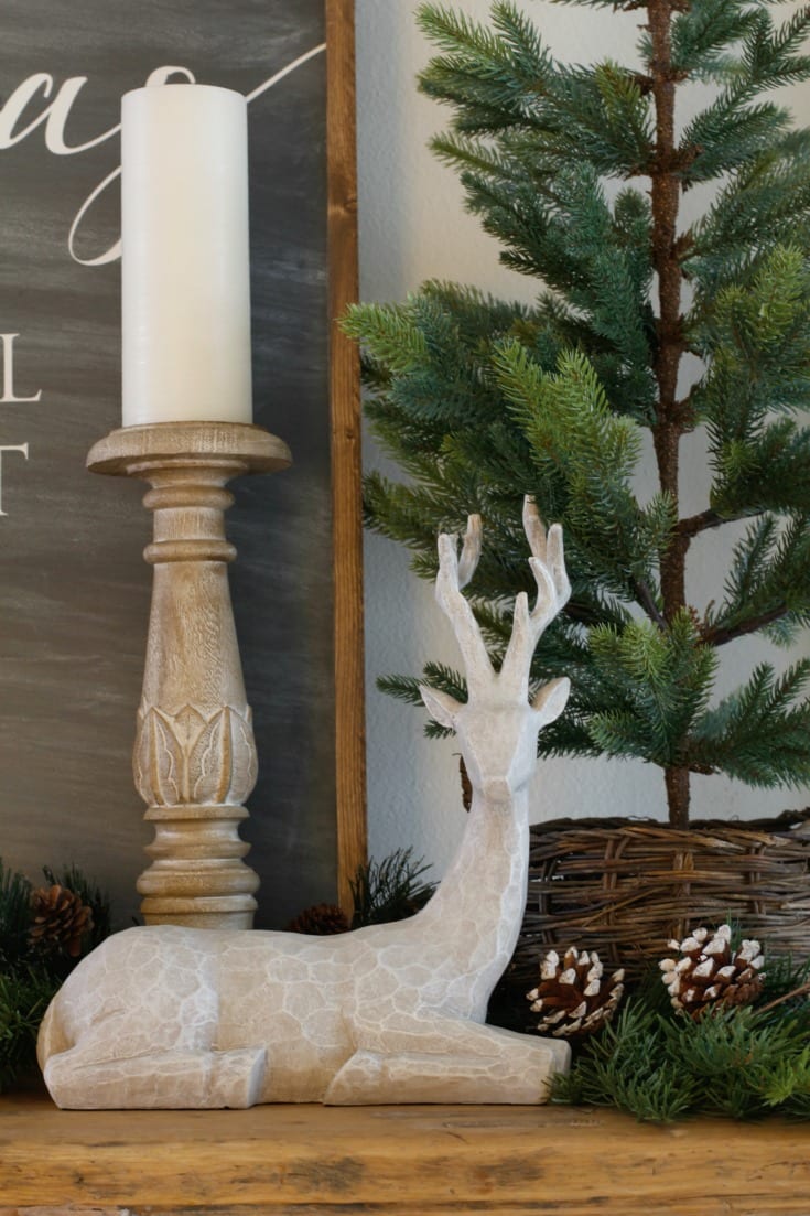 Christmas decorating reindeer rustic style
