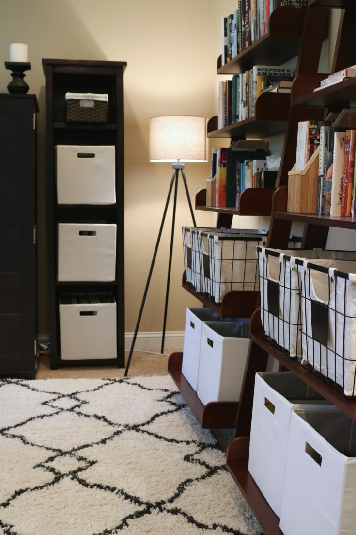organized dream home office shelves