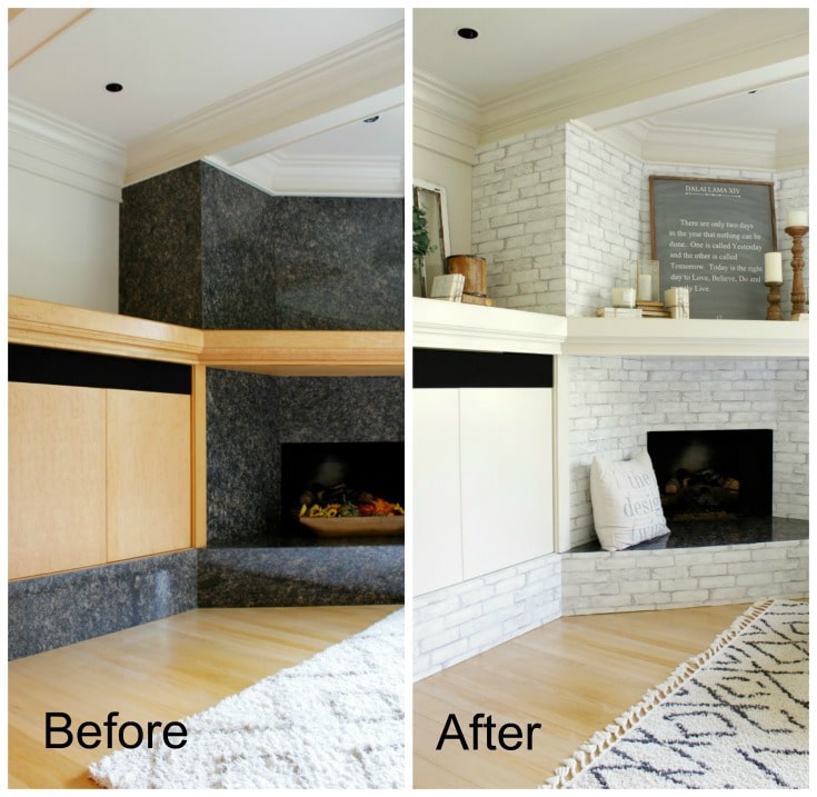 before and after fireplace
