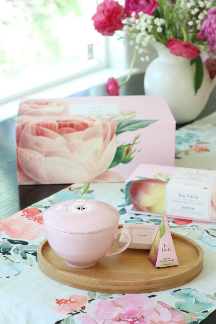 pink tea party table display