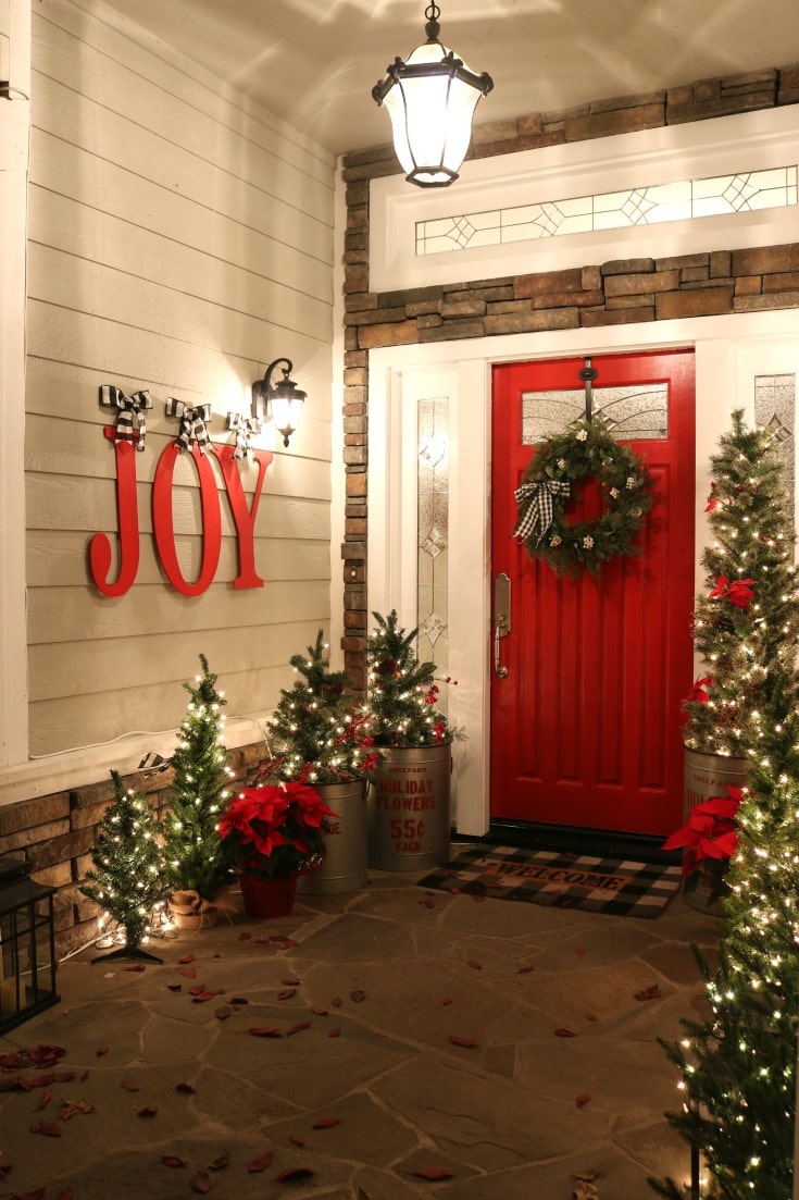 Best tips for painting plus create Christmas joy with red door and decor
