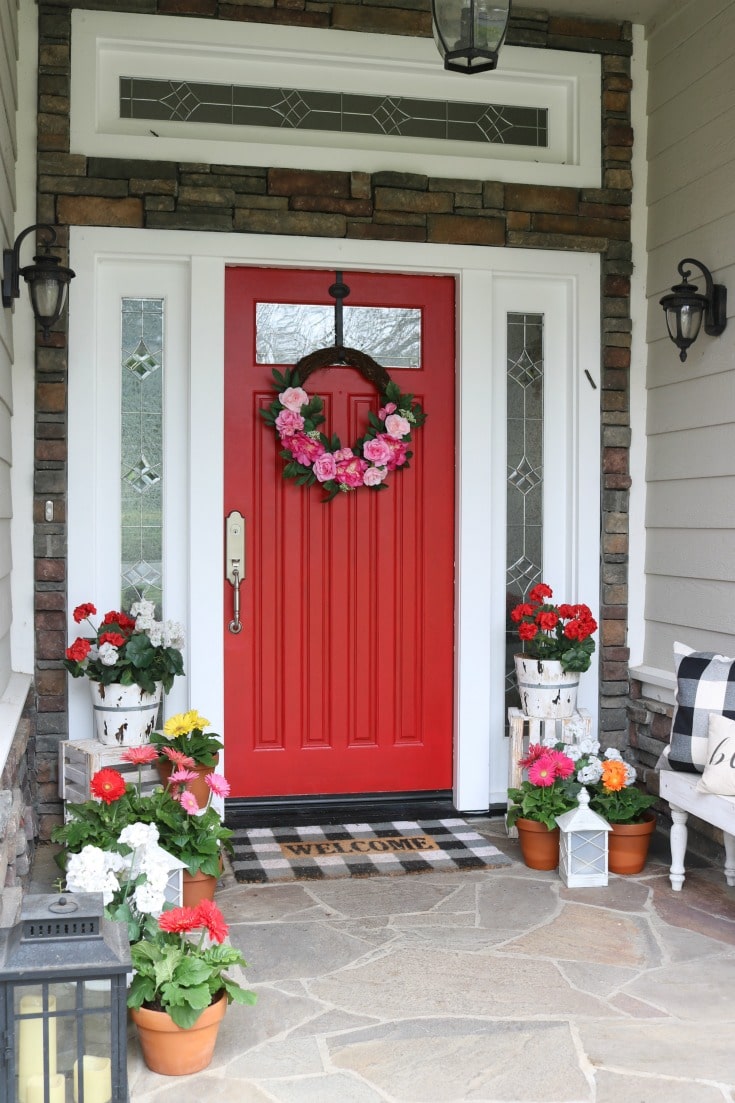 how to paint your front door red for spring