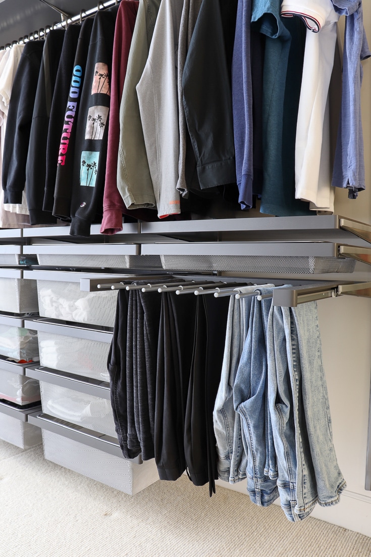 custom closet is organized, modern and sleek and fits your style and needs