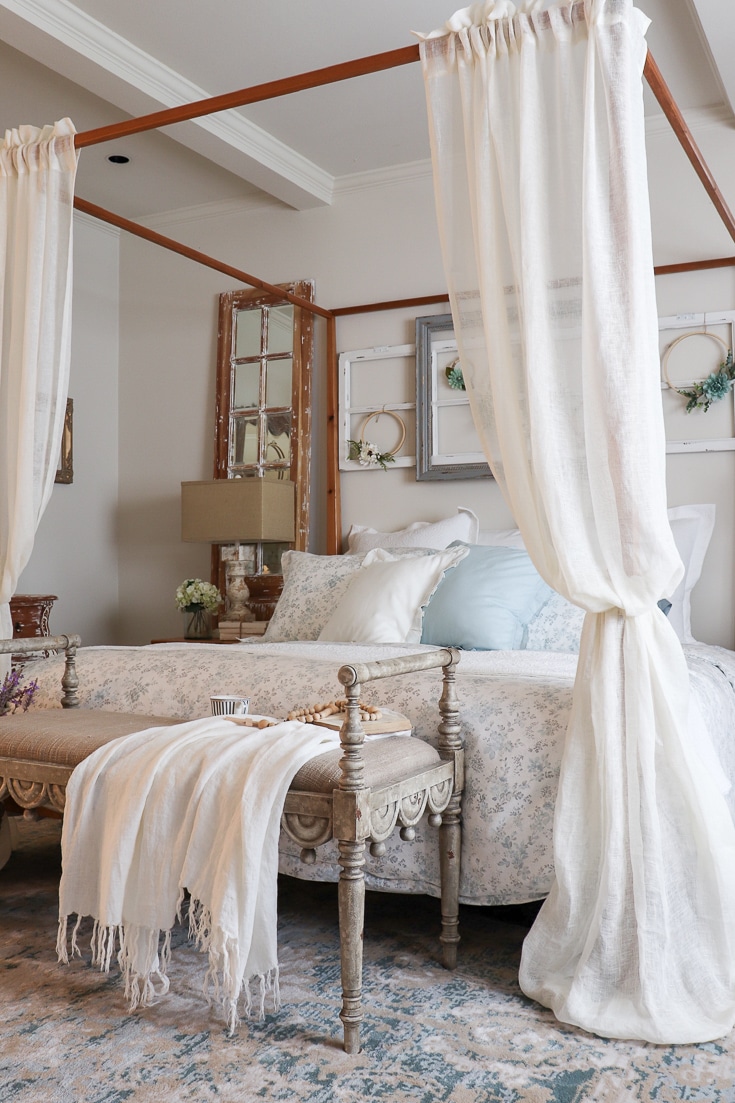 buying bedding options like this romantic floral comforter and dreamy pillows