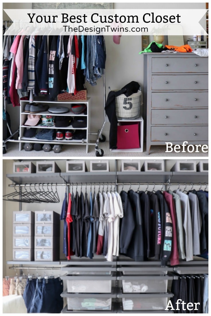 before and after closet creates sleek modern look
