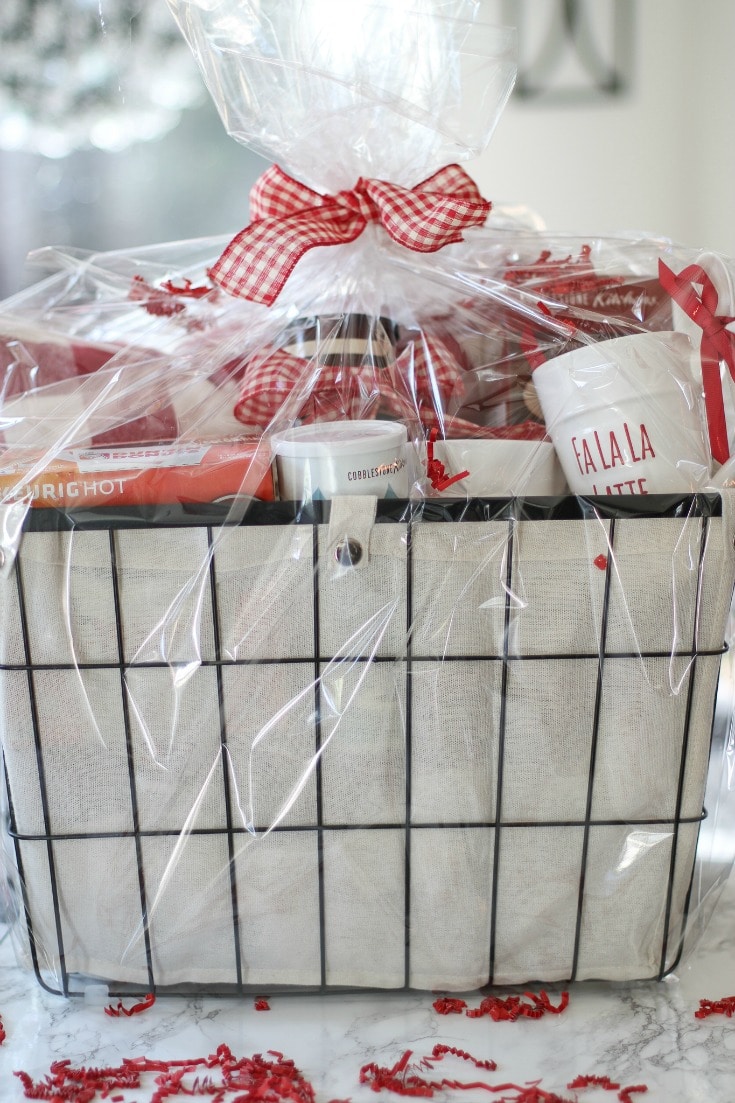 cozy Christmas morning basket perfect for co-workers, in-laws or neighbors