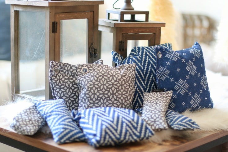 blue and white winter themed air purifying bags create a healthy home
