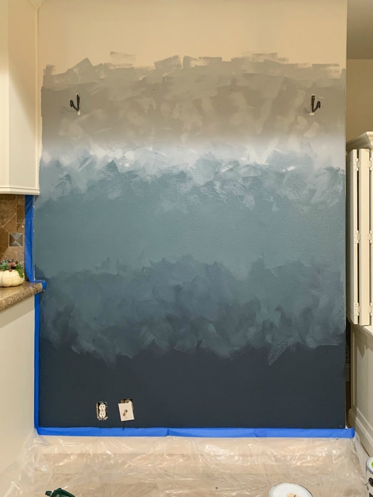 ombre wall art in process