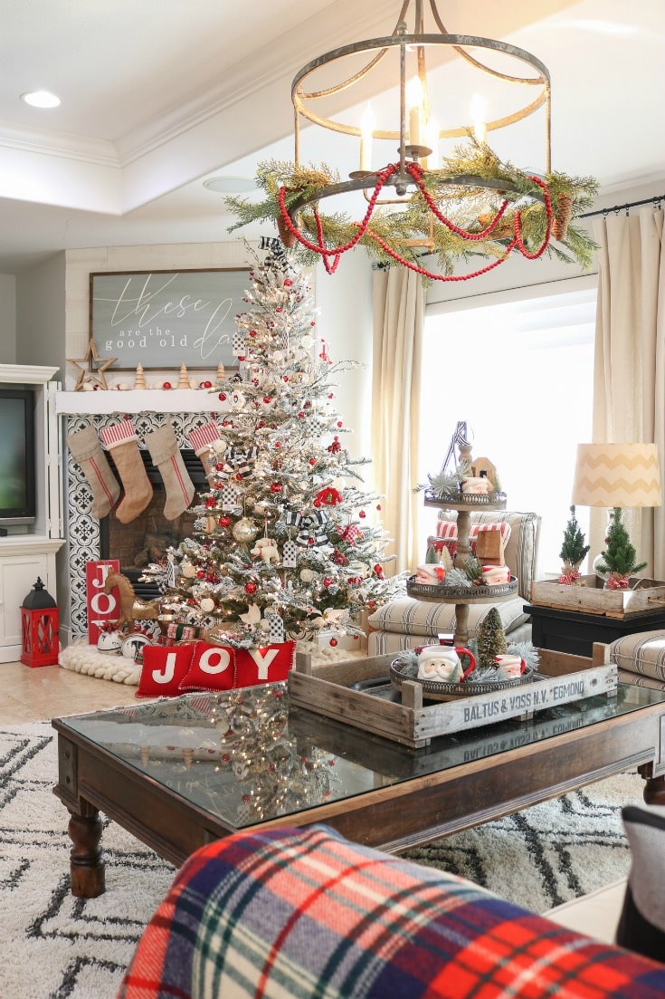 classic red christmas tree decor