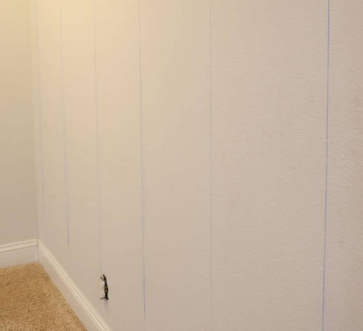 shiplap walls with stud marks