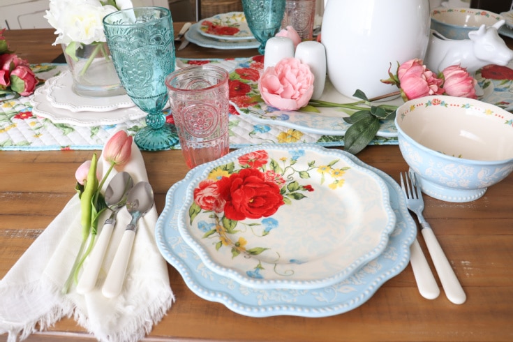 designer table setting from Walmart close up