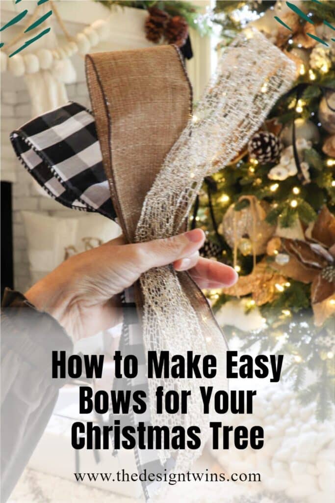 how to make easy Christmas bows for your Christmas Tree