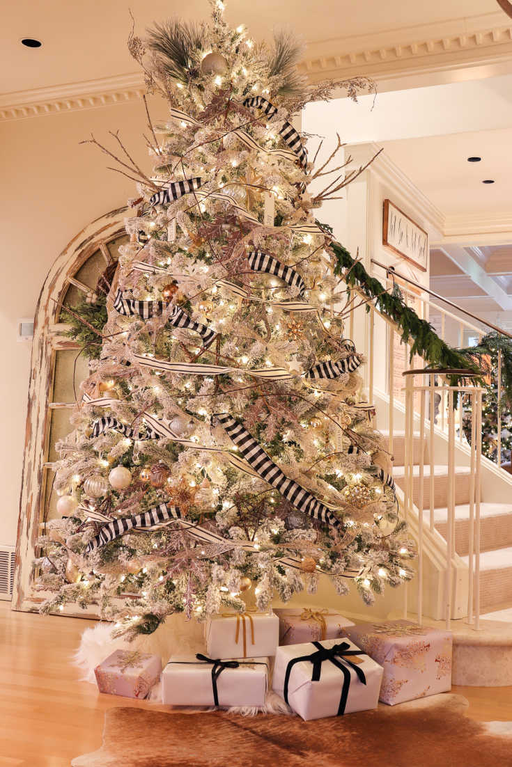 White Christmas tree is elegant and festive
