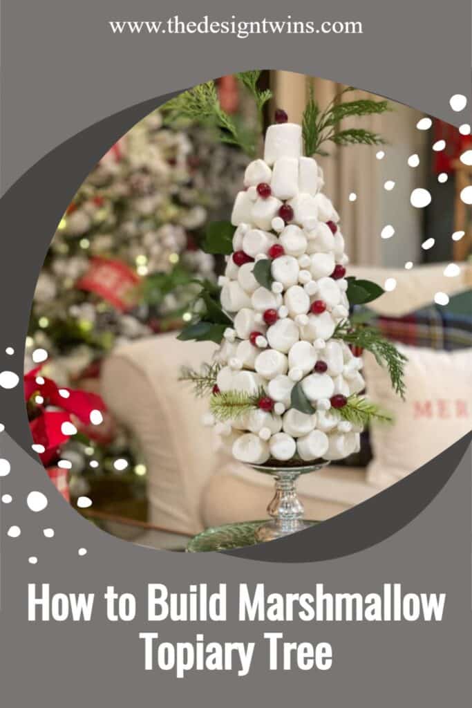 marshmallow topiary tree is easy craft for holidays