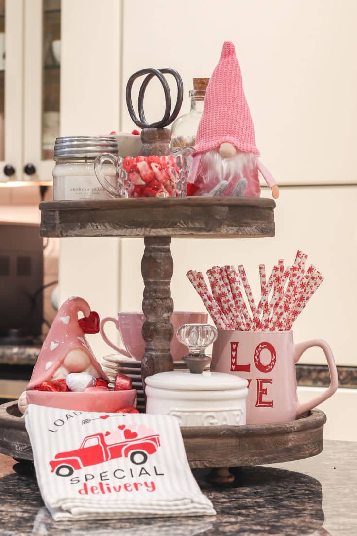 Display holiday decor on kitchen island cute and festive
