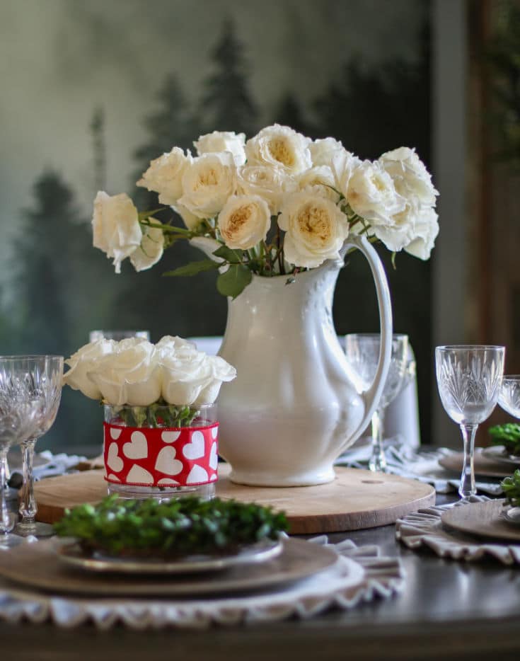 white roses in easy valentines day arrangements