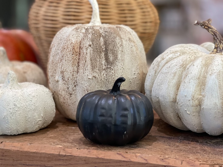 pottery barn faux stone pumpkins created with various painting techniques