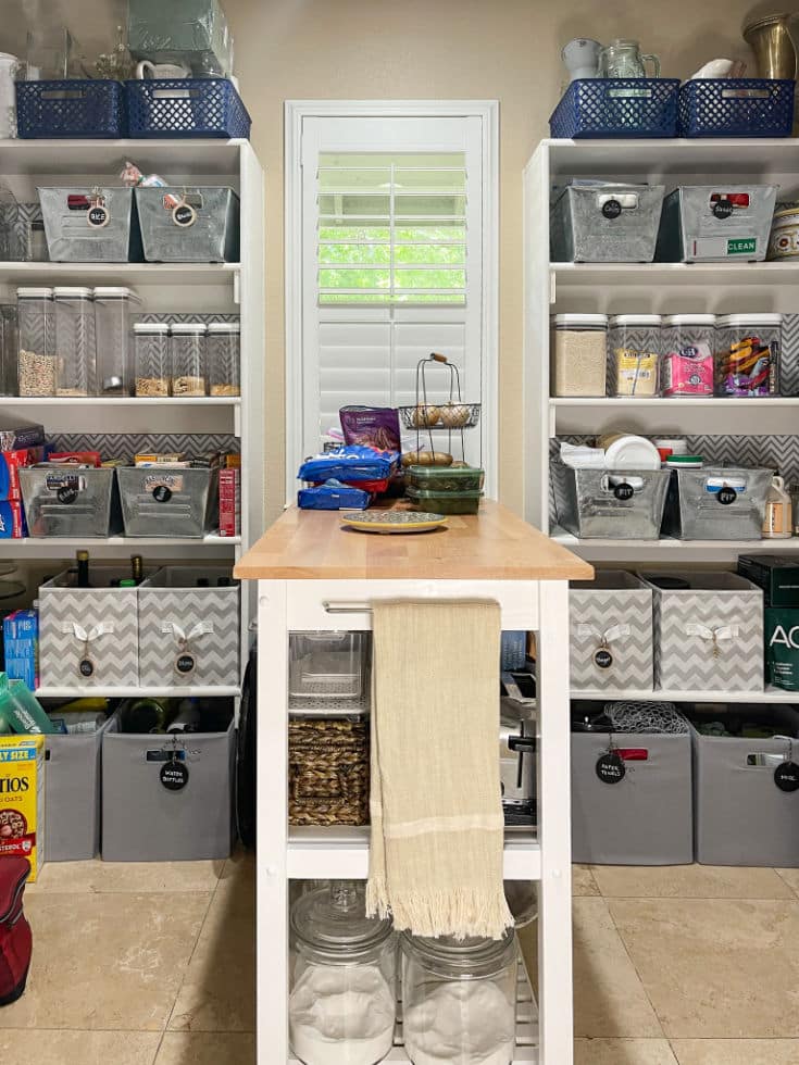 Functional but Chaotic Before photo shows potential of pantry.